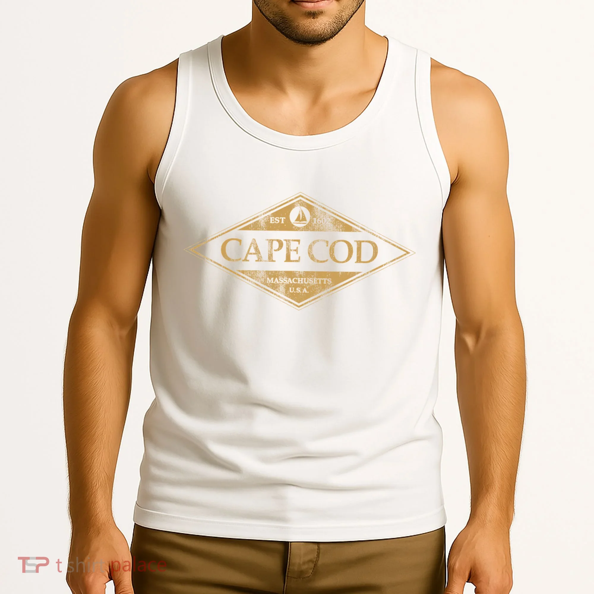 Cape Cod Massachusetts Retro Preppy Throwback Tank Top