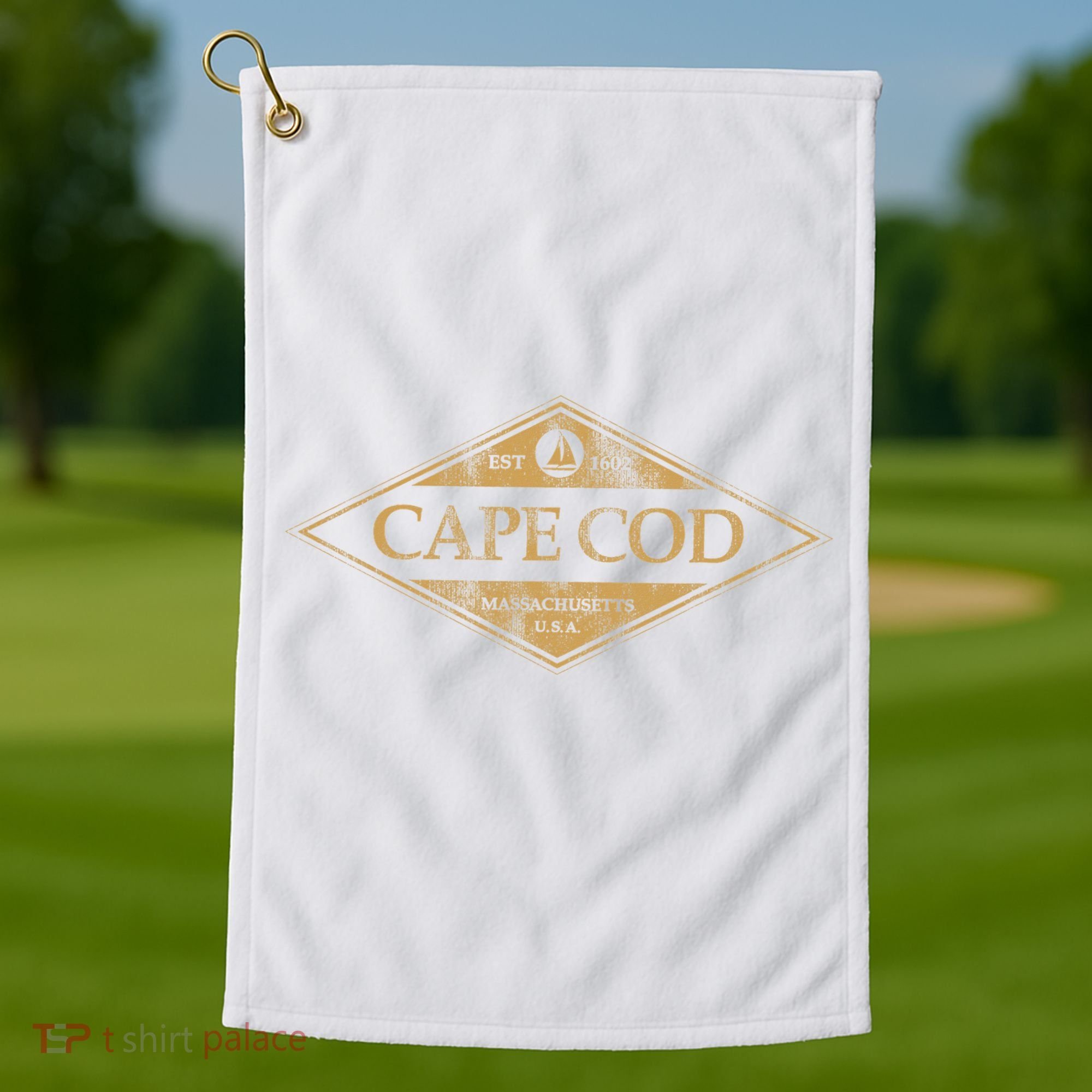 Cape Cod Massachusetts Retro Preppy Throwback Golf Towel