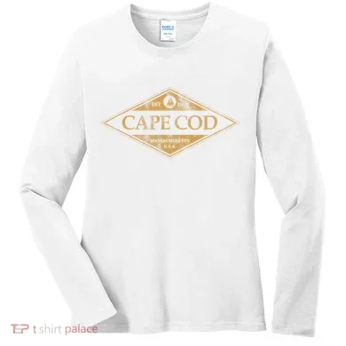 Cape Cod Massachusetts Retro Preppy Throwback Women's Long Sleeve Shirt