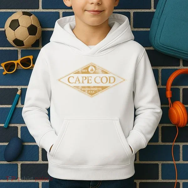Cape Cod Massachusetts Retro Preppy Throwback Kids Hoodie