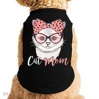Cute Cat Mom Polka Dot Bow Bandana Doggie Tank thumb 0