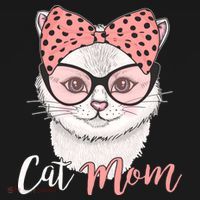 Cute Cat Mom Polka Dot Bow Bandana Apron thumb 3