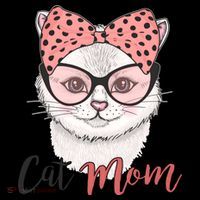 Cute Cat Mom Polka Dot Bow Bandana Coffee Mug thumb 5