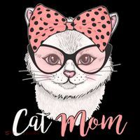 Cute Cat Mom Polka Dot Bow Bandana Women's Hoodie thumb 2