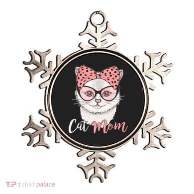Cute Cat Mom Polka Dot Bow Bandana Ornament