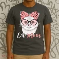 Cute Cat Mom Polka Dot Bow Bandana T-Shirt thumb 3
