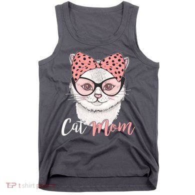 Cute Cat Mom Polka Dot Bow Bandana Tank Top