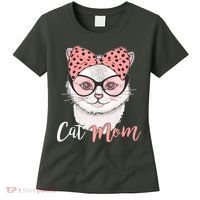 Cute Cat Mom Polka Dot Bow Bandana Women's T-Shirt thumb 0