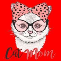 Cute Cat Mom Polka Dot Bow Bandana Santa Hat thumb 1