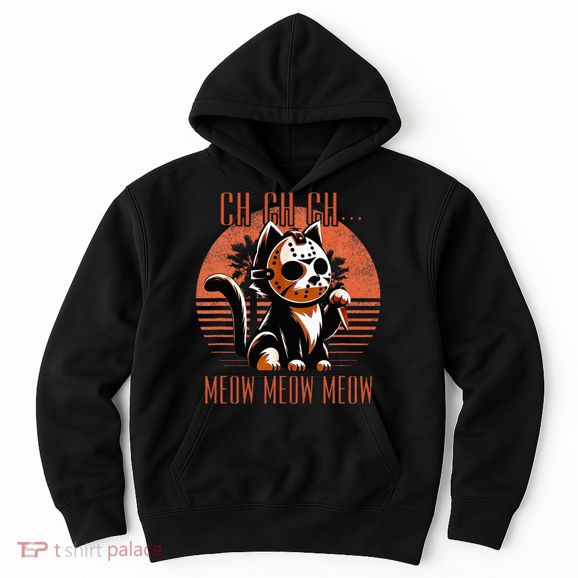 Ch Ch Meow Meow Meow Funny Animal Horror Movie Cute Kitten Hoodie