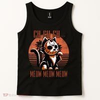 Ch Ch Meow Meow Meow Funny Animal Horror Movie Cute Kitten Tank Top thumb 2