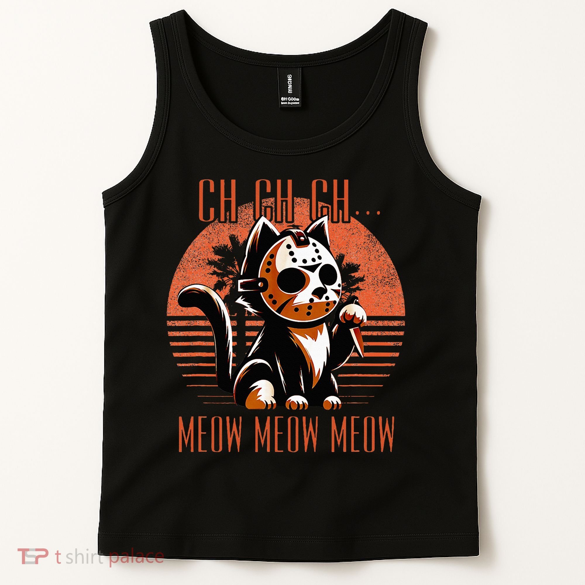 Ch Ch Meow Meow Meow Funny Animal Horror Movie Cute Kitten Tank Top