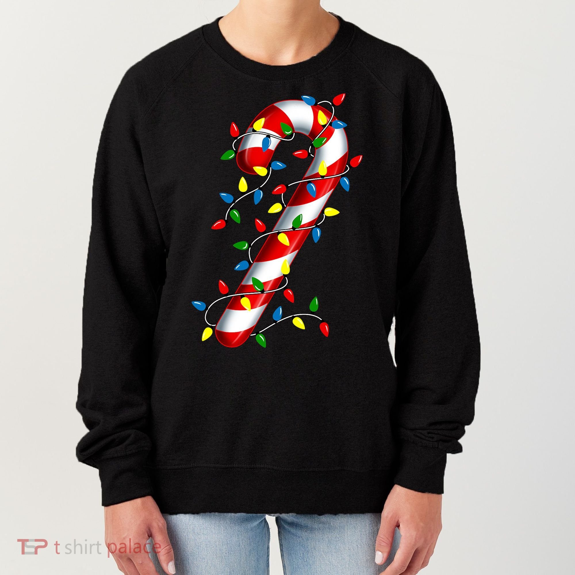 Candy Cane Merry And Bright Christmas Lights Candy Costume Women's Sweatshirt