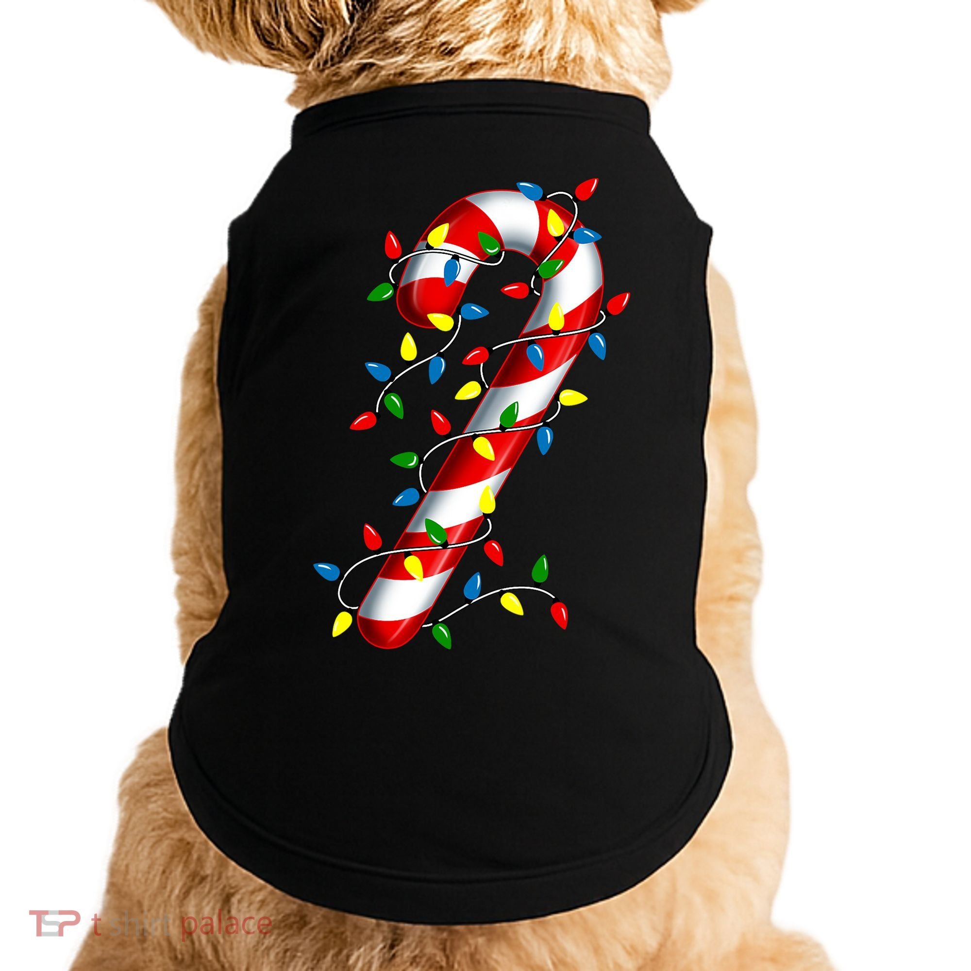 Candy Cane Merry And Bright Christmas Lights Candy Costume Doggie Tank