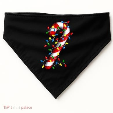 Candy Cane Merry And Bright Christmas Lights Candy Costume USA-Made Doggie Bandana
