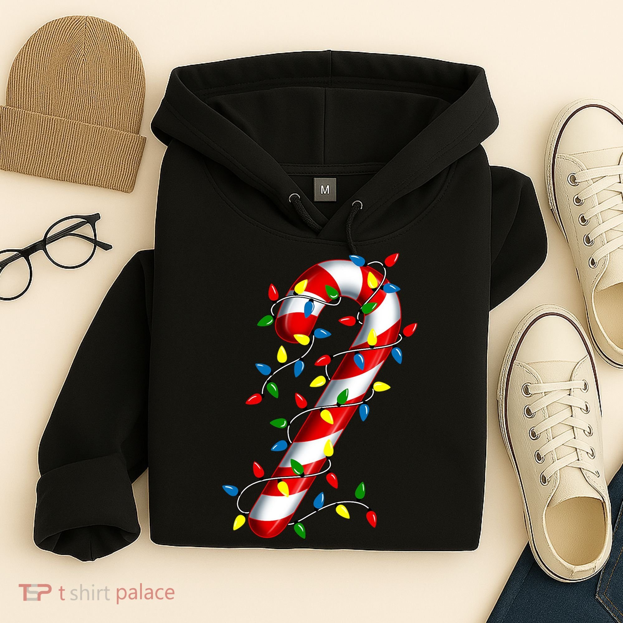 Candy Cane Merry And Bright Christmas Lights Candy Costume Hoodie