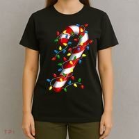 Candy Cane Merry And Bright Christmas Lights Candy Costume T-Shirt thumb 4