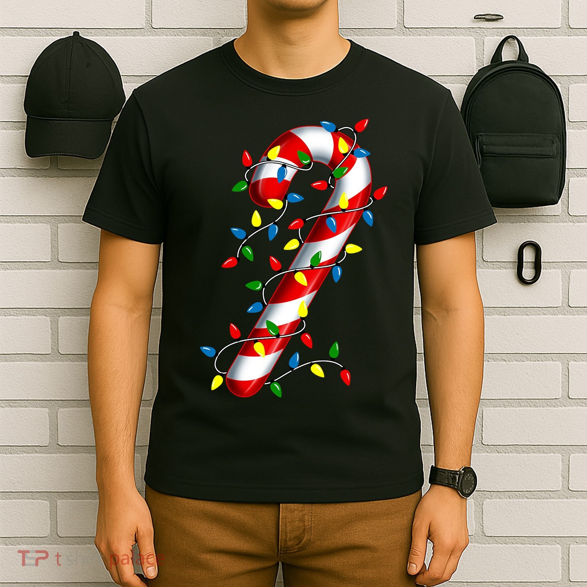 Candy Cane Merry And Bright Christmas Lights Candy Costume T-Shirt