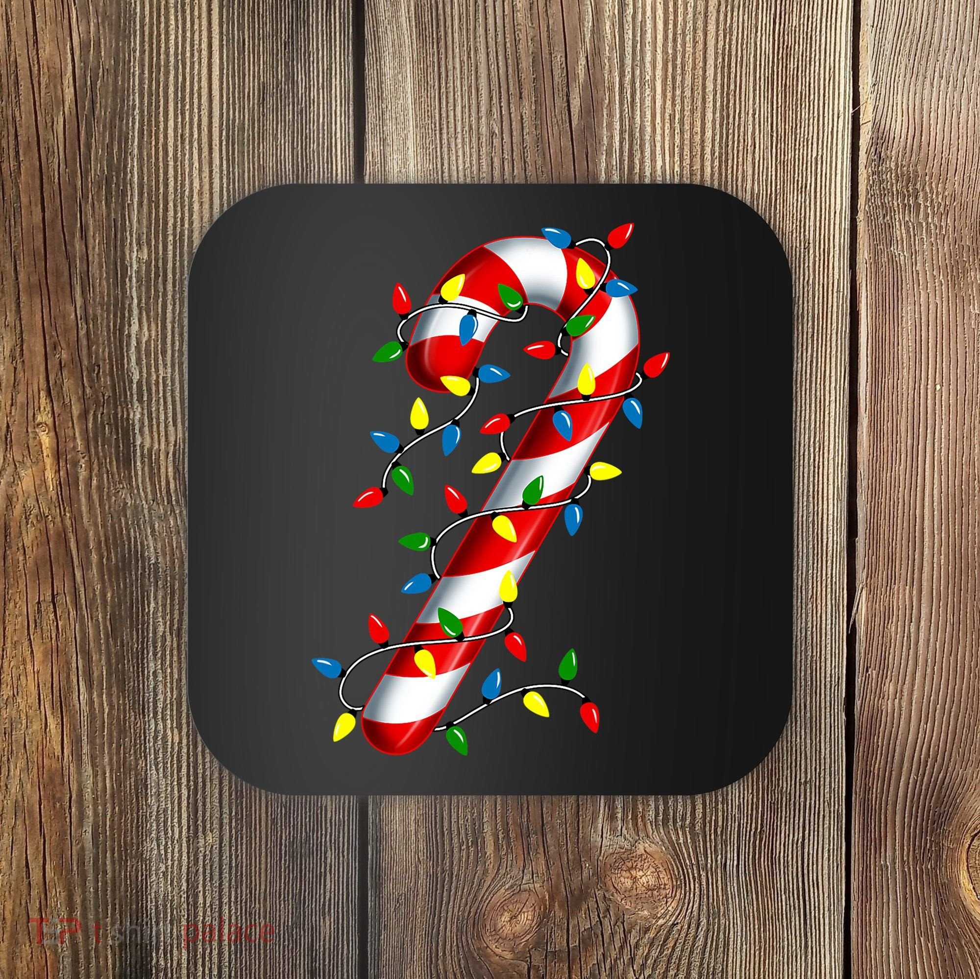 Candy Cane Merry And Bright Christmas Lights Candy Costume Coaster