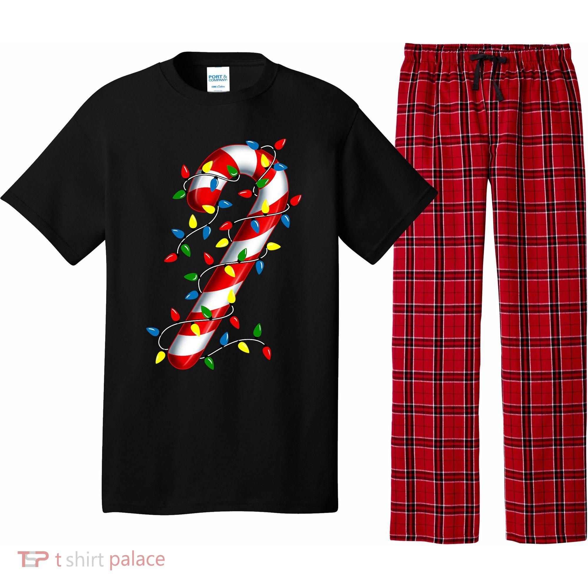 Candy Cane Merry And Bright Christmas Lights Candy Costume Pajama Set