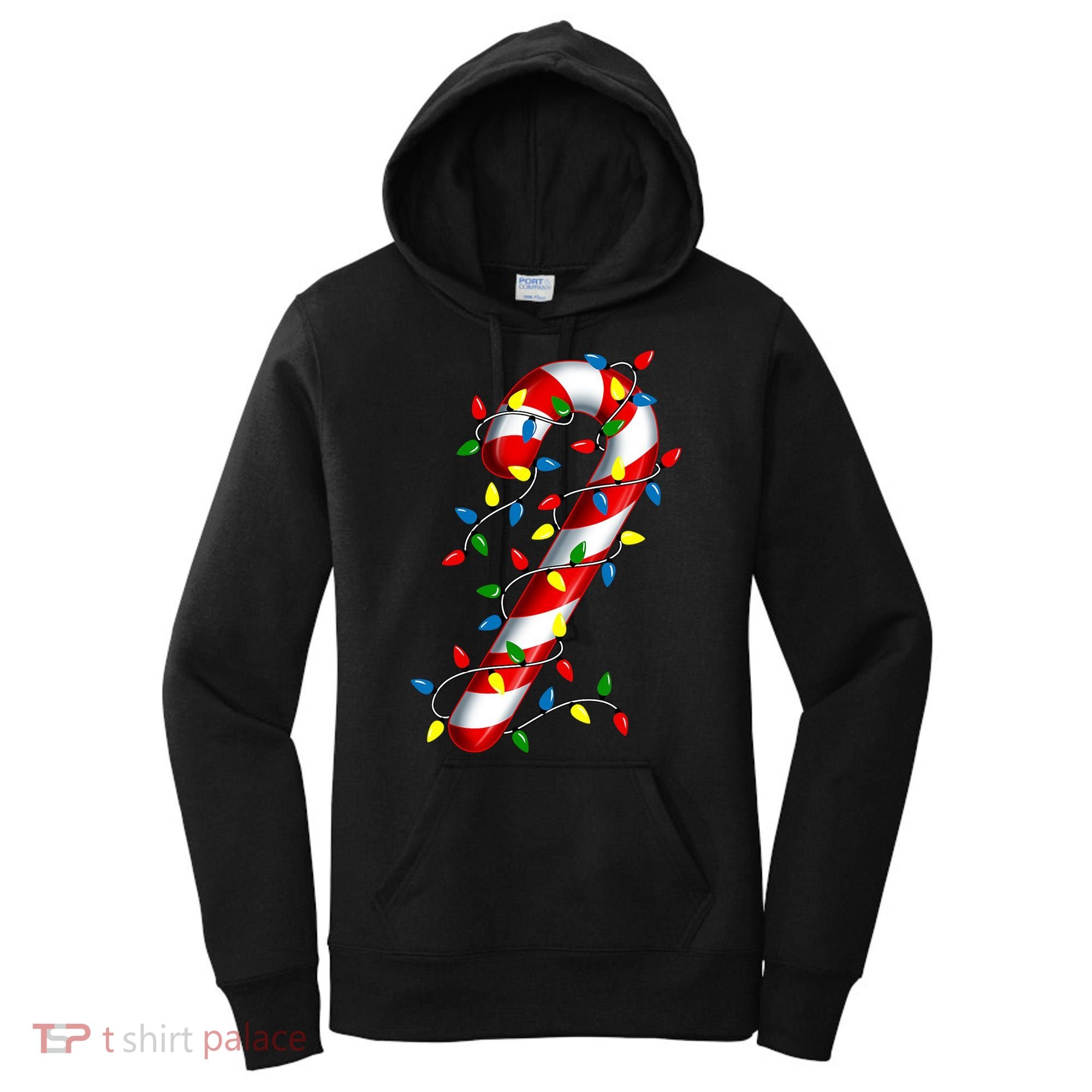 Candy Cane Merry And Bright Christmas Lights Candy Costume Women's Hoodie