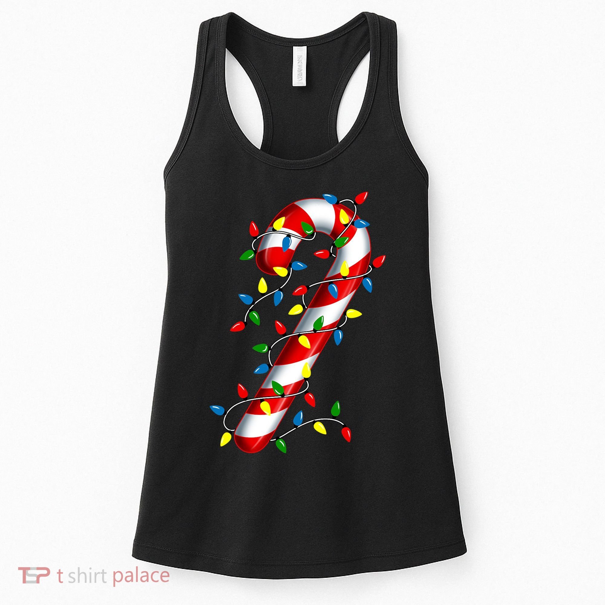 Candy Cane Merry And Bright Christmas Lights Candy Costume Women's Tank Top