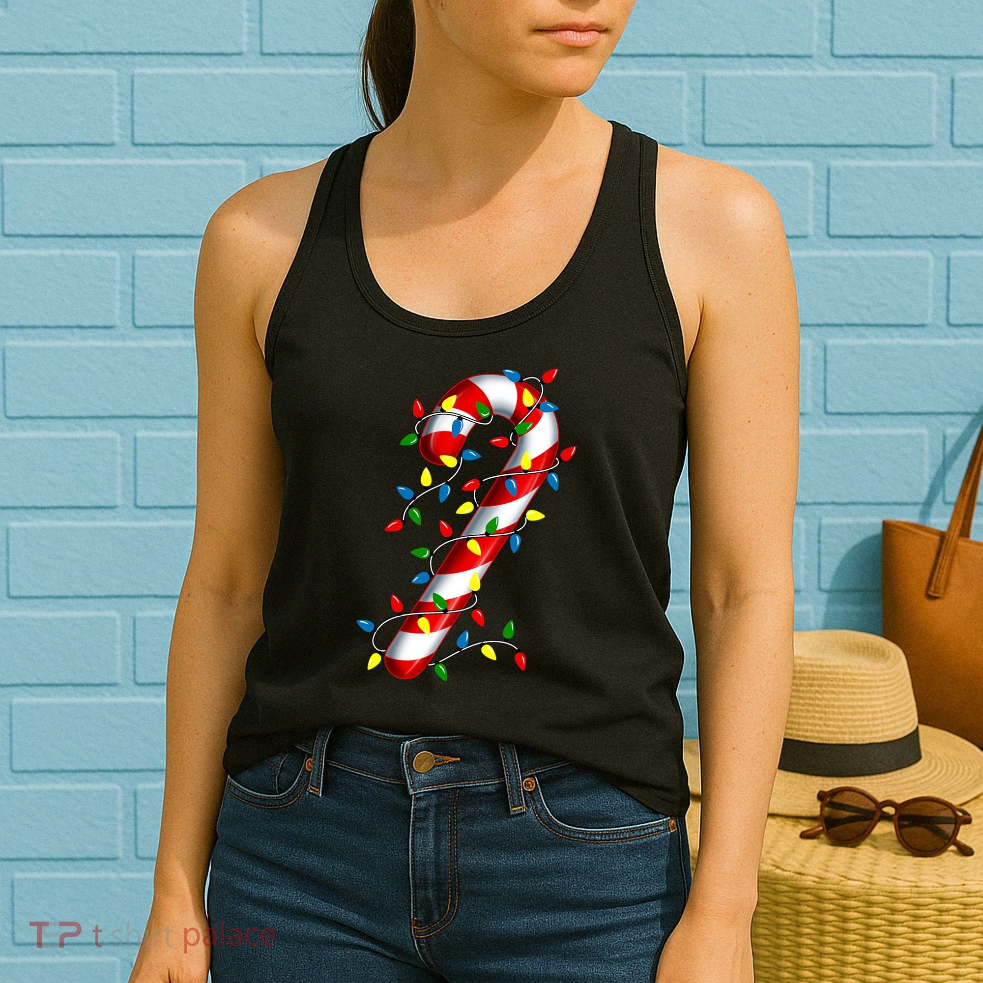 Candy Cane Merry And Bright Christmas Lights Candy Costume Women's Tank Top