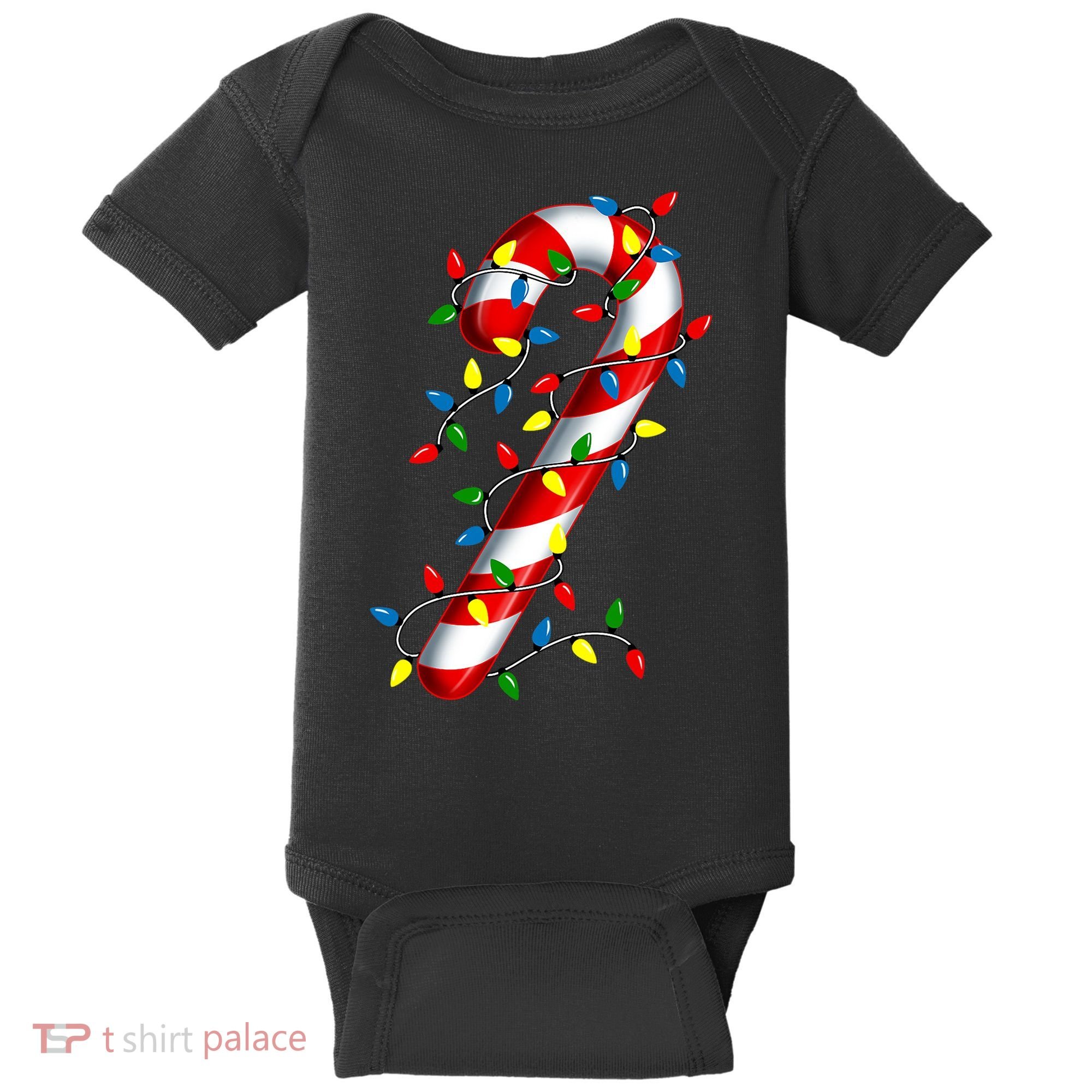 Candy Cane Merry And Bright Christmas Lights Candy Costume Baby Bodysuit