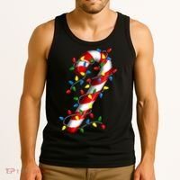 Candy Cane Merry And Bright Christmas Lights Candy Costume Tank Top thumb 3