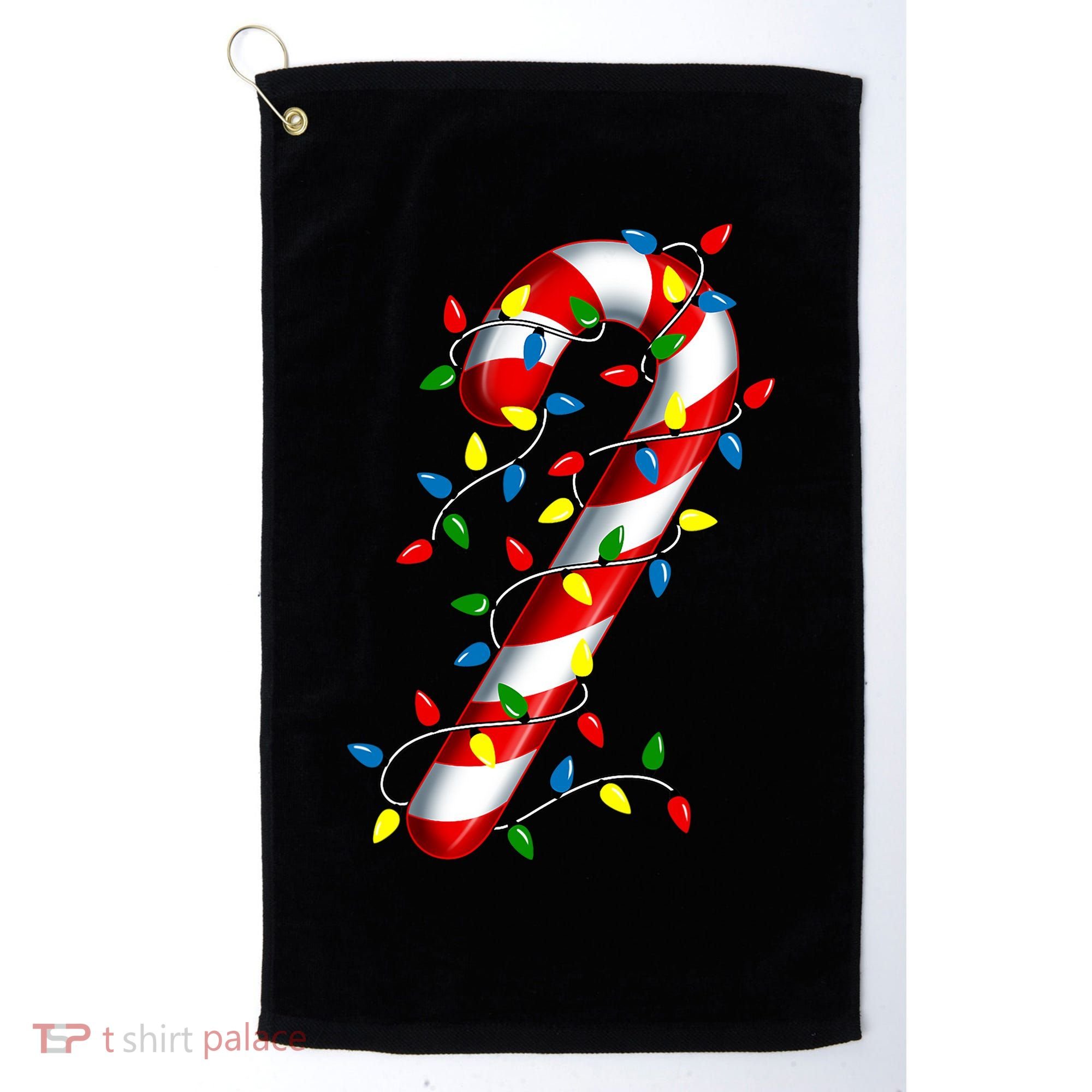 Candy Cane Merry And Bright Christmas Lights Candy Costume Golf Towel