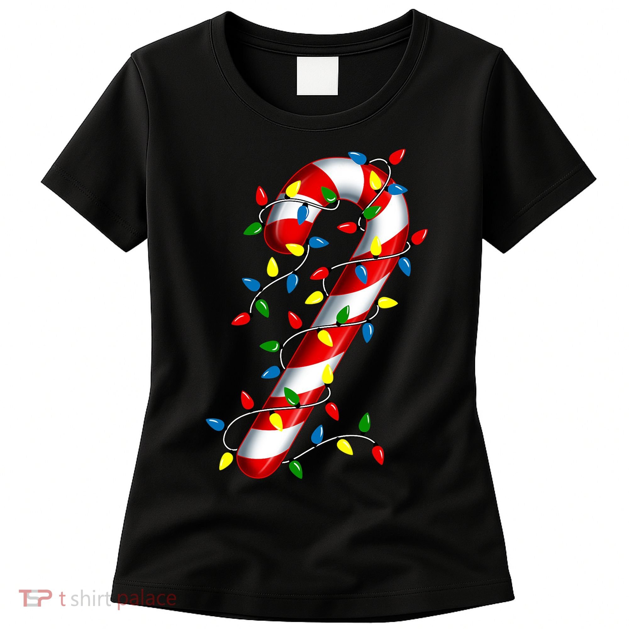 Candy Cane Merry And Bright Christmas Lights Candy Costume Women's T-Shirt