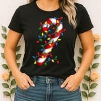 Candy Cane Merry And Bright Christmas Lights Candy Costume Women's T-Shirt thumb 2