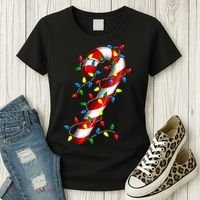 Candy Cane Merry And Bright Christmas Lights Candy Costume Women's T-Shirt thumb 3