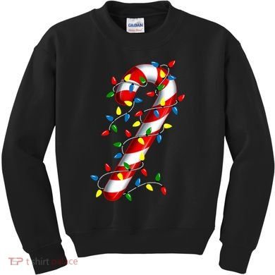 Candy Cane Merry And Bright Christmas Lights Candy Costume Kids Sweatshirt