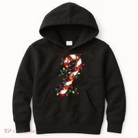 Candy Cane Merry And Bright Christmas Lights Candy Costume Kids Hoodie thumb 0