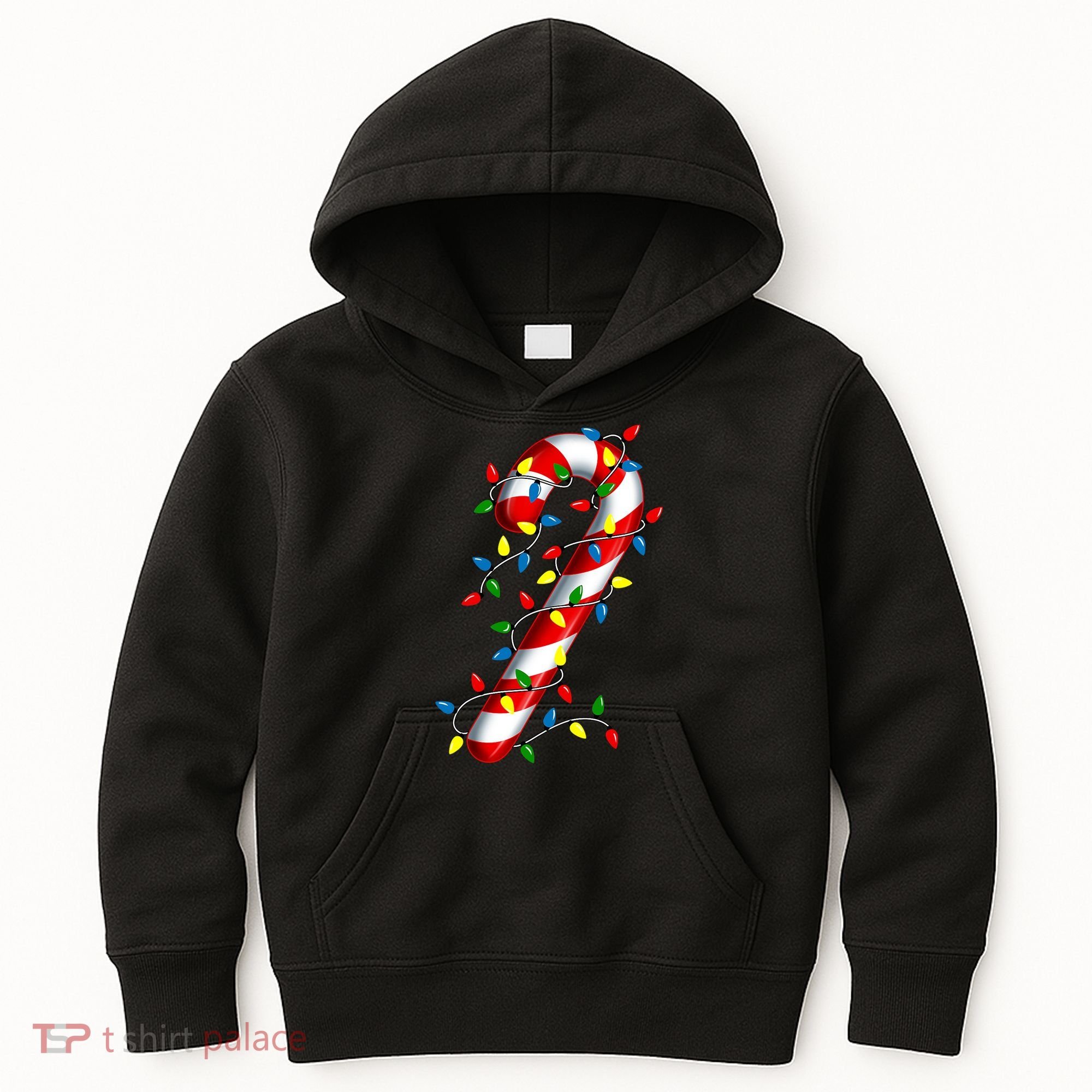 Candy Cane Merry And Bright Christmas Lights Candy Costume Kids Hoodie