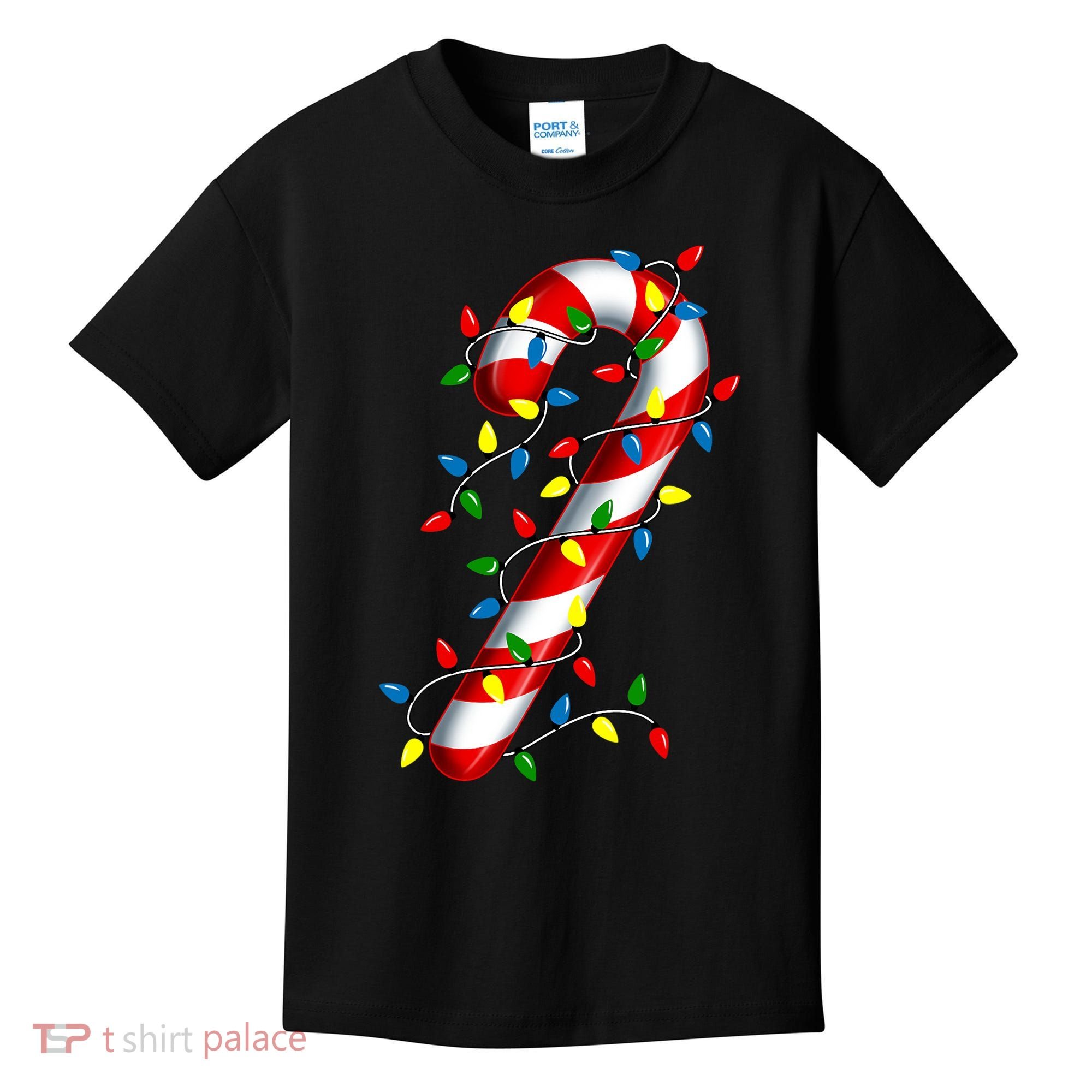 Candy Cane Merry And Bright Christmas Lights Candy Costume Kids T-Shirt