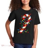 Candy Cane Merry And Bright Christmas Lights Candy Costume Kids T-Shirt thumb 2