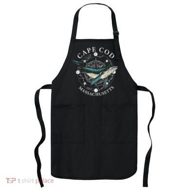 Cape Cod Massachusetts Humpback Whale Vintage Wind Rose Apron