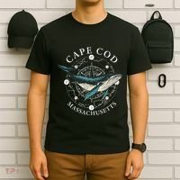 Cape Cod Massachusetts Humpback Whale Vintage Wind Rose T-Shirt thumb 6