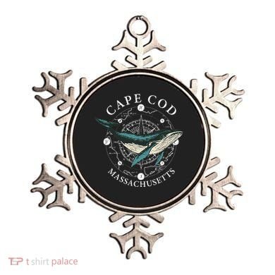 Cape Cod Massachusetts Humpback Whale Vintage Wind Rose Ornament