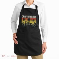 Cute Cryptid Monsters Bigfoot Mothman Dogman Cryptozoology Apron thumb 2