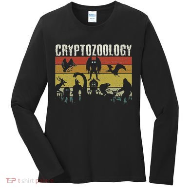 Cute Cryptid Monsters Bigfoot Mothman Dogman Cryptozoology Women's Long Sleeve Shirt