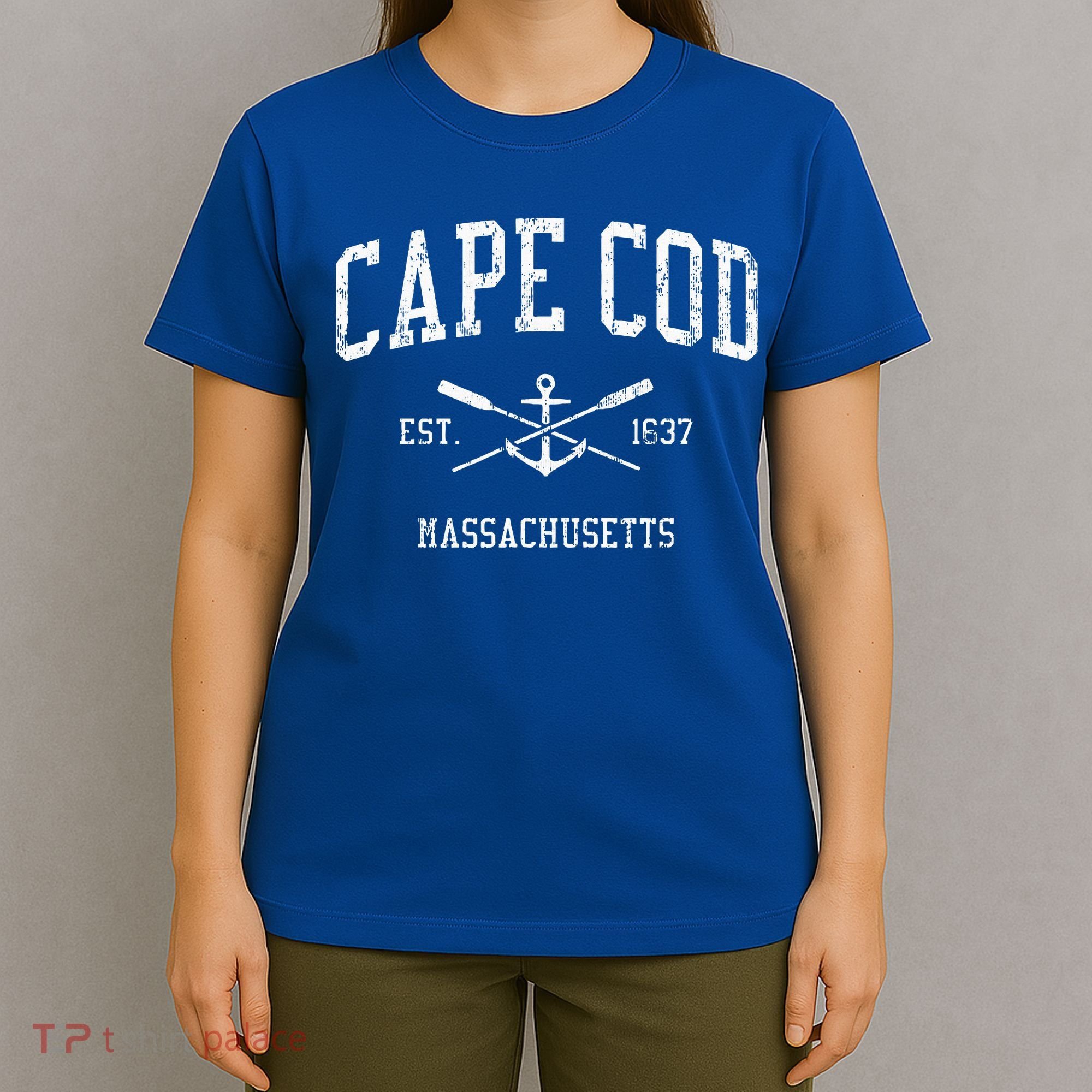 Cape Cod Ma Vintage Crossed Oars Sports T-Shirt