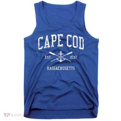 Cape Cod Ma Vintage Crossed Oars Sports Tank Top