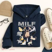 Cute Cats MILF Man I Love Felines Hoodie thumb 4