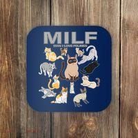 Cute Cats MILF Man I Love Felines Coaster thumb 0