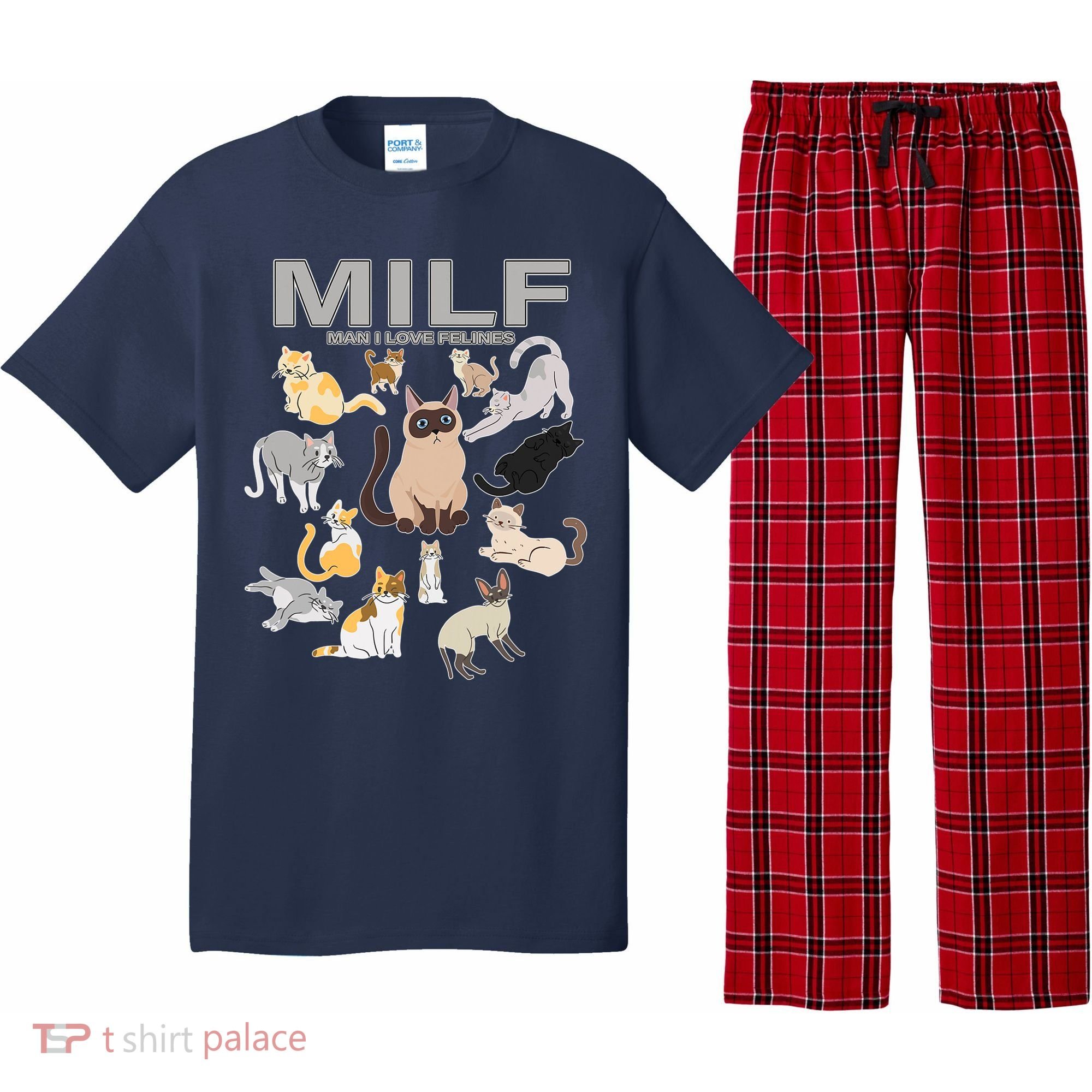 Cute Cats MILF Man I Love Felines Pajama Set