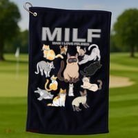 Cute Cats MILF Man I Love Felines Golf Towel thumb 1