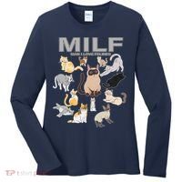 Cute Cats MILF Man I Love Felines Women's Long Sleeve Shirt thumb 0